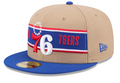 Philadelphia 76ers New Era 59FIFTY Fitted Hat - Tan/Blue