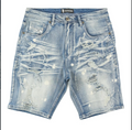 Light Blue Heavy Distressed Jorts