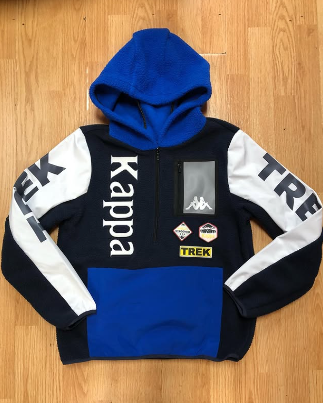 Kappa x Trek Blue & Black Colorblock Hoodie