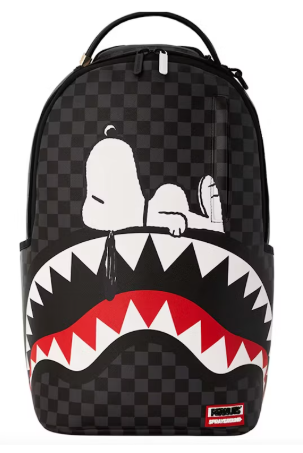 Sprayground x Peanuts Snoopy Black Checkered Shark Backpack