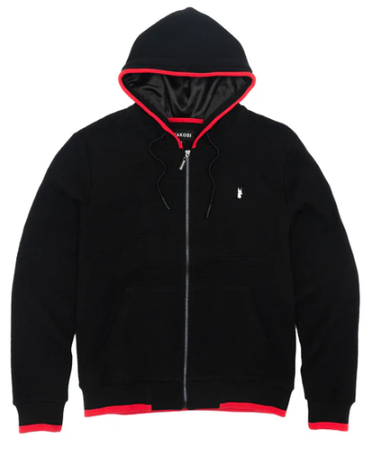 Makodi Zip-Up Hoodie - Black/Red