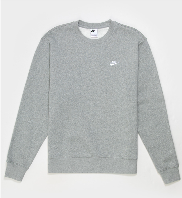 Nike Mens Club Fleece Crewneck - Heather Grey