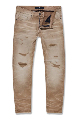 Jordan Craig Mens Jeans - Sand Distressed Slim