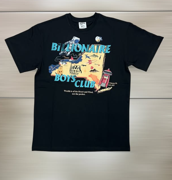 Billionaire Boys Club Wealth Map Graphic Tee - Black
