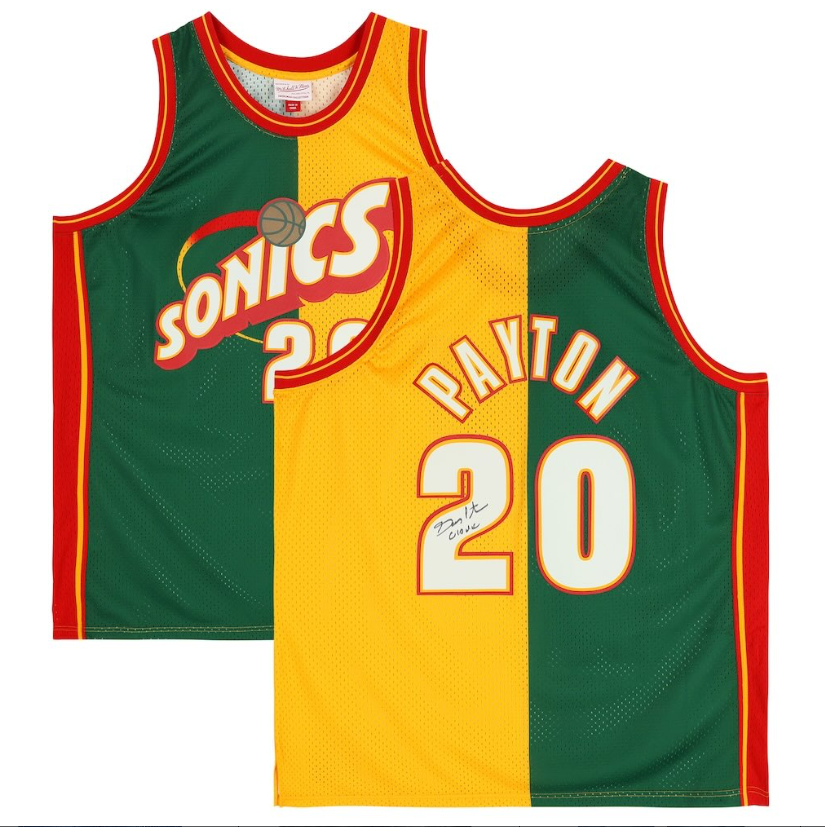 Mitchell & Ness Gary Payton #20 Seattle SuperSonics Split Jersey