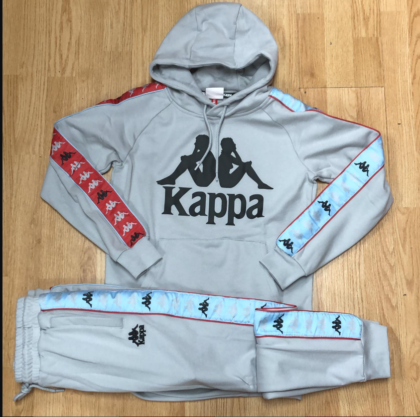 Kappa Grey & Red Banda Hoodie Track Set