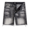 Grey Fade Denim Shorts
