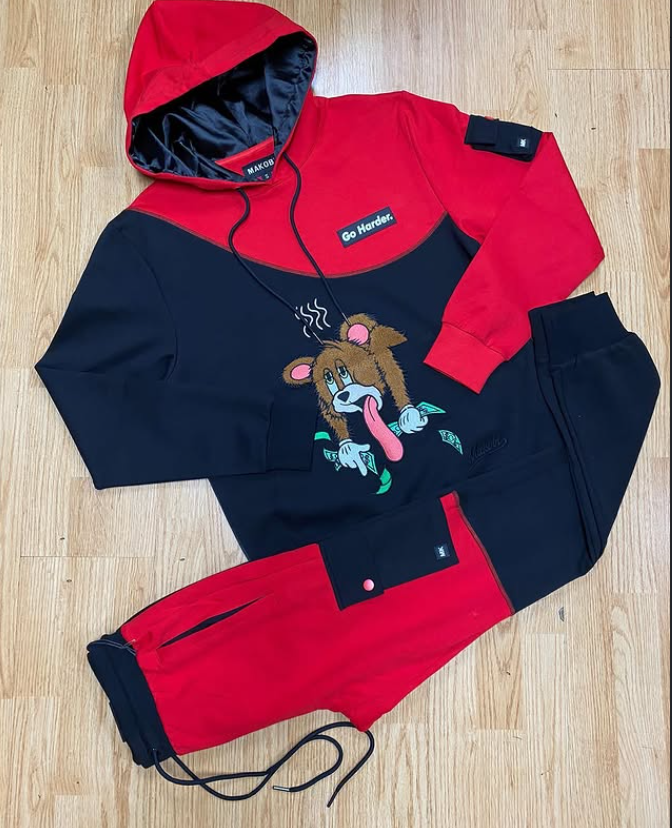 Makobi Hoodie Suit - Red/Black