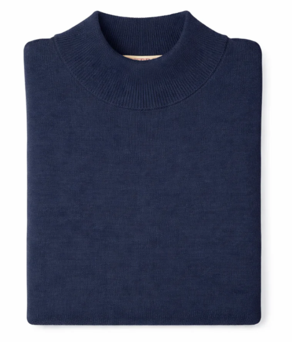 Mock Neck Sweater - Navy