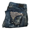Robin's Jeans Rhinestone Distressed Denim