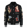 Black "C'est La Vie" Varsity Jacket