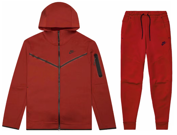Nike Tech Fleece Full-Zip Suit - Dark Red