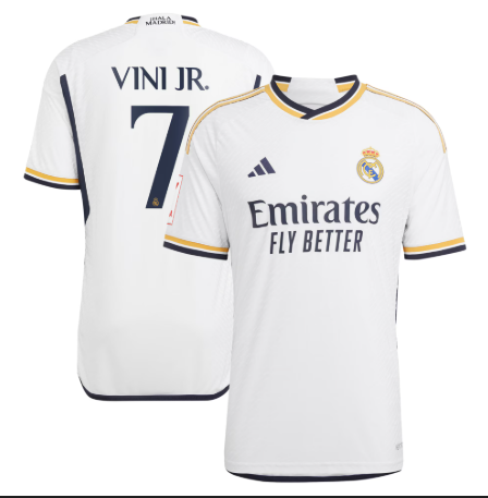 Adidas Vini Jr. #7 Real Madrid Home Jersey - White