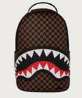 Sprayground Shark Bite Checkered Backpack (Brown)