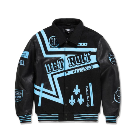 Detroit Pit Crew Varsity Jacket – Black & Blue