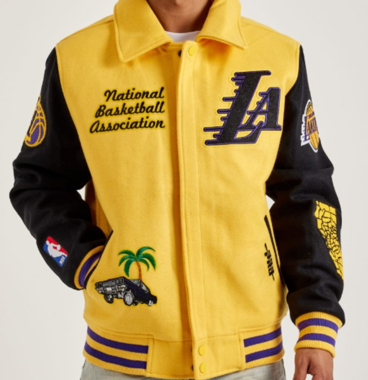 Pro Standard LA Lakers Yellow Varsity Jacket