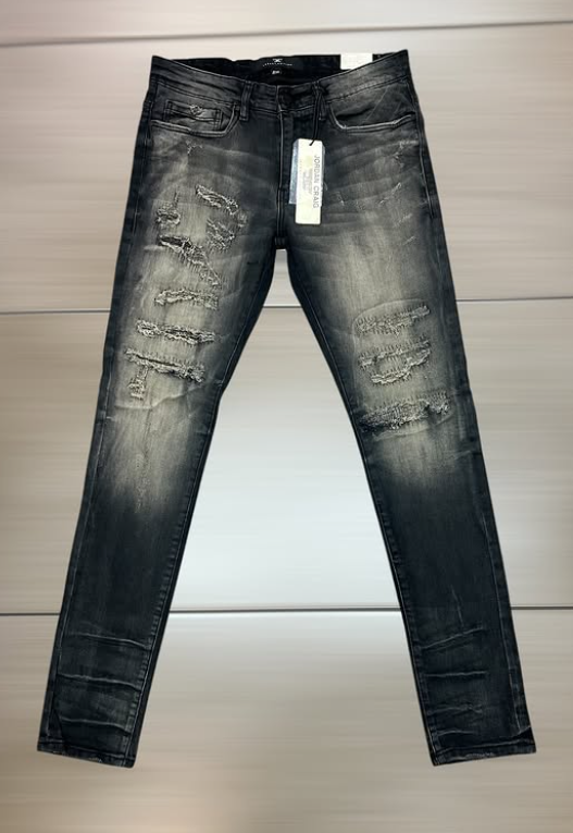 Jordan Craig Charcoal Heavy Ripped Skinny Jean