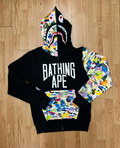 BAPE Shark Hoodie - Black Multi Camo