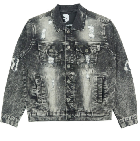 Rugged Denim Jacket - Charcoal