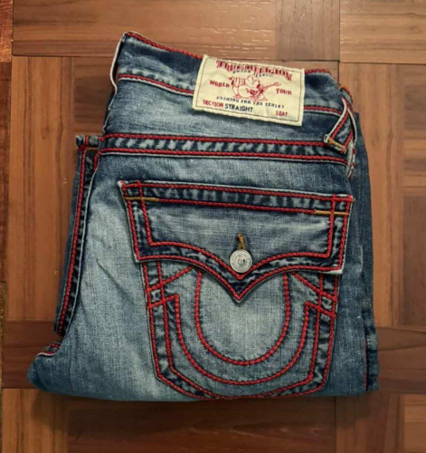 True Religion Red Stitch Straight Jeans