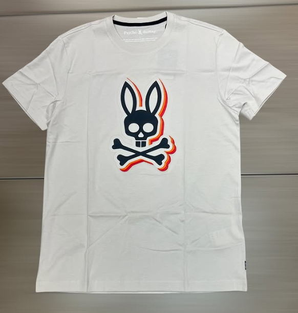 Psycho Bunny Multicolor Bunny Tee (White)