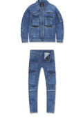 Cargo Denim Set - Medium Blue