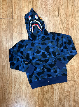 Bape Shark Full Zip Hoodie – Navy Camo