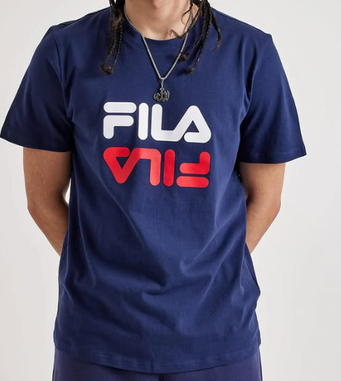FILA Mirror Logo Tee - Navy
