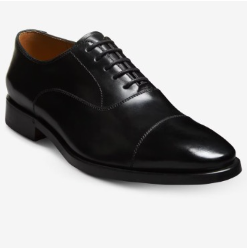 Black Leather Derby Dress Shoes