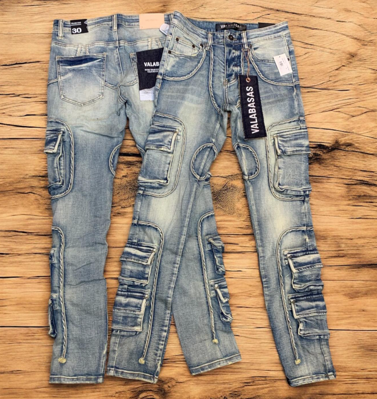 Valabasas Jeans - Light Wash Cargo