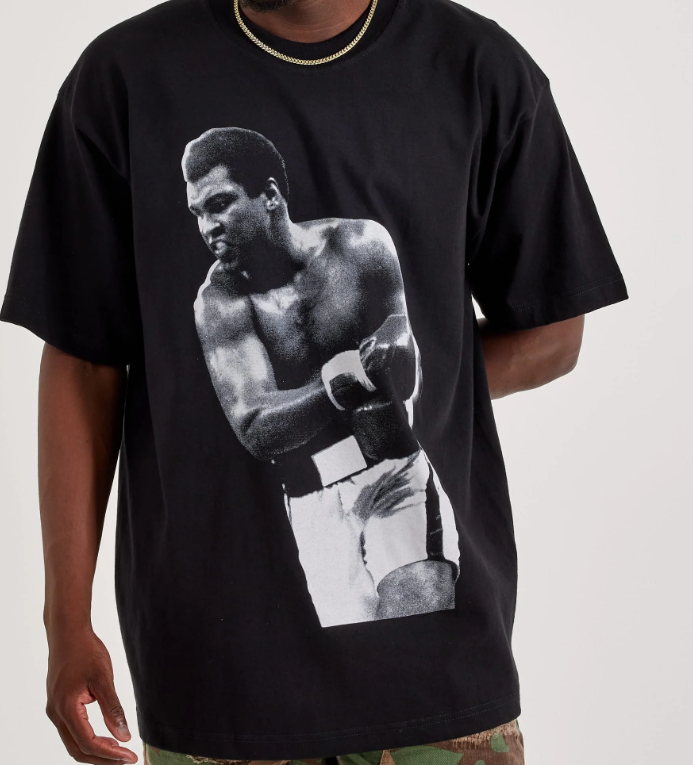 Muhammad Ali Boxing Stance Portrait Tee - Black