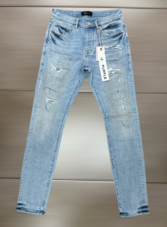 Purple Brand Light Blue Distressed Jeans