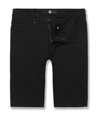 Black Slim Fit Denim Shorts
