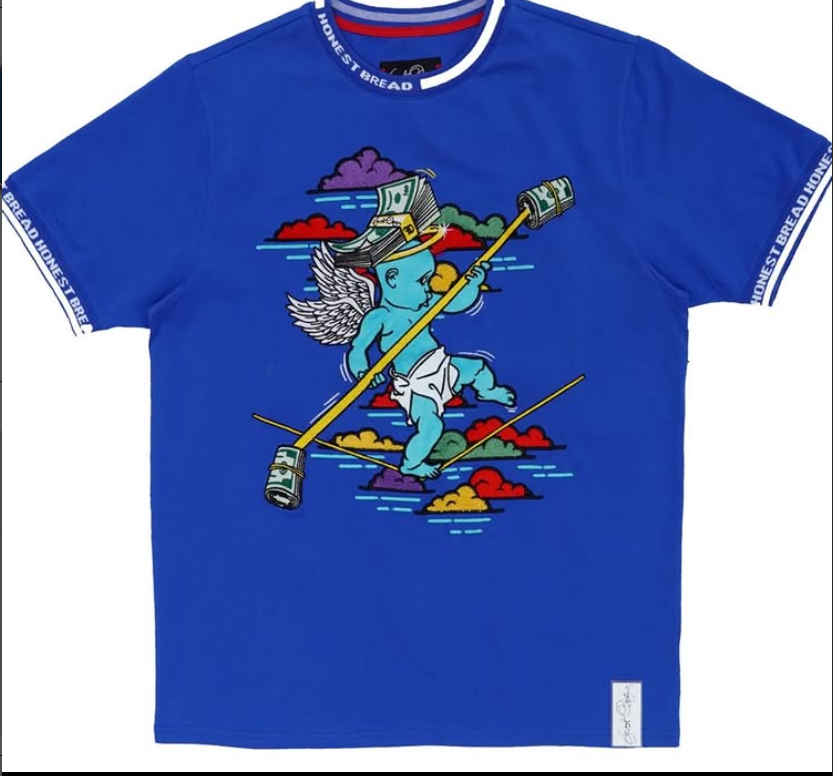 Honest Bread Money Angel Graphic Tee - Royal Blue