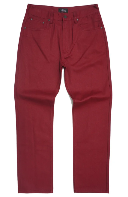 Twill Jeans - Burgundy