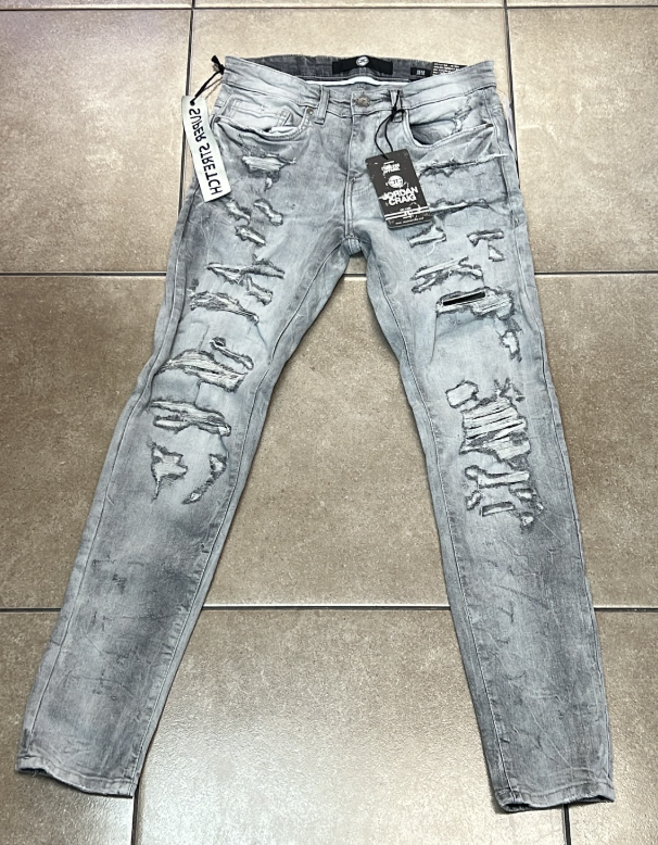 Jordan Craig Grey Super Stretch Heavy Ripped Jean