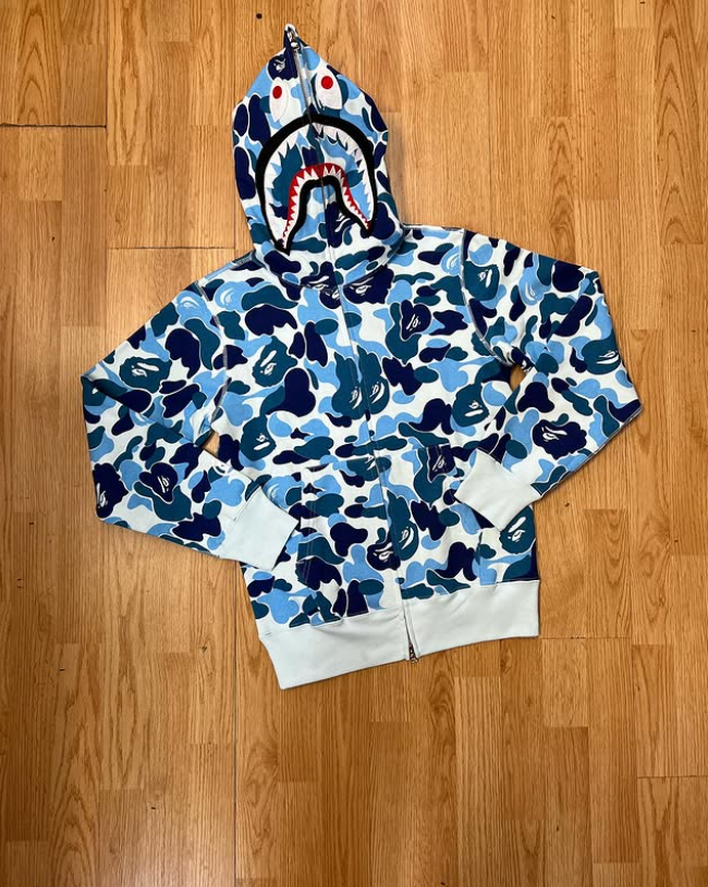 BAPE ABC Camo Shark Full Zip Hoodie - Blue