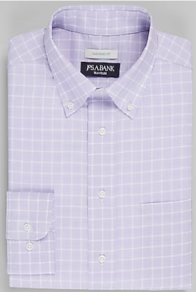 Lavender Plaid Dress Shirt