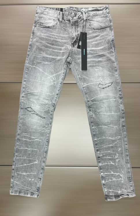 Smoke Rise Slim Jeans (Grey Crinkle Distressed)