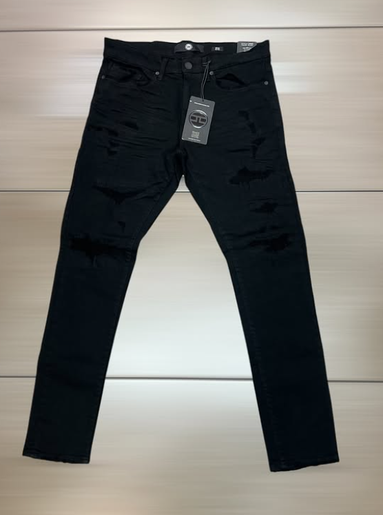 Jordan Craig Black Distressed Skinny Jean