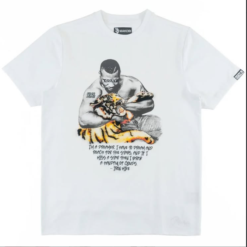 Makobi Iron Mike Tyson GOAT Graphic Tee - White