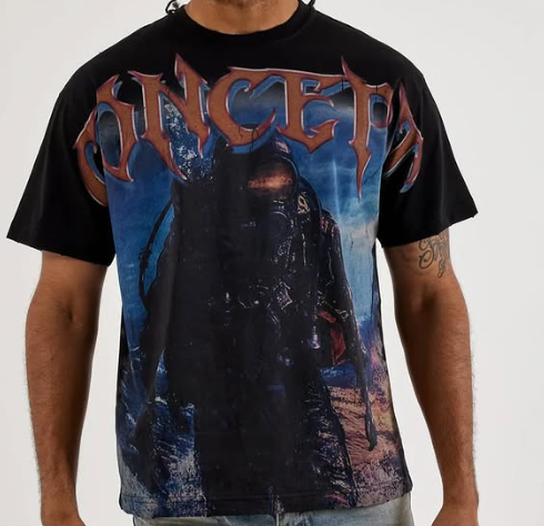Sincerely Yours Dark Knight All-Over Print Tee - Black