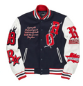 Navy & Red Rockstar Original Champions Varsity Jacket