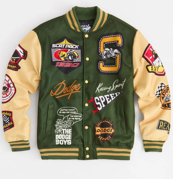 Dodge Boys Scat Pack Varsity Jacket – Green & Cream