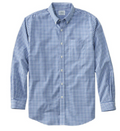 Blue Gingham Casual Button-Down Shirt