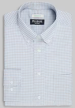 White Blue Check Dress Shirt