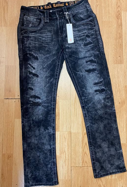 Rock Revival Dark Wash Distressed Jeans