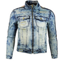 Acid Wash Denim Varsity Jacket
