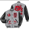 Not Like Us Varsity Jacket - Grey/Black