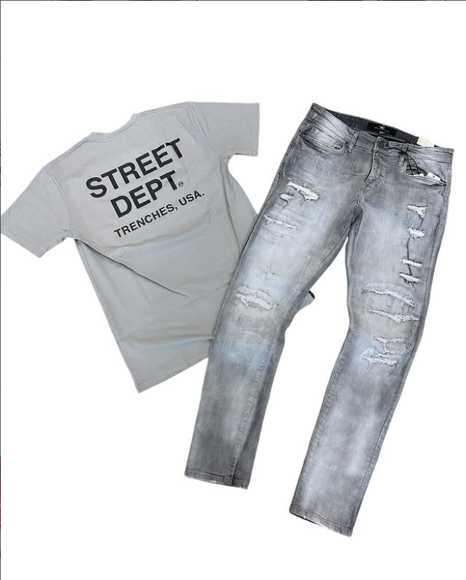 Hood Classy Fit 275 - Street Dept Grey Tee Set